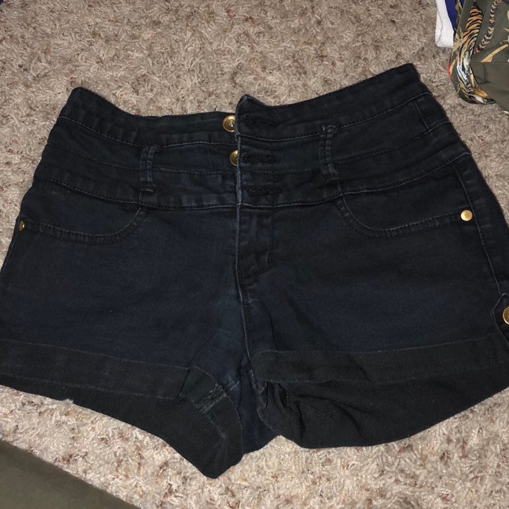 Black jean shorts